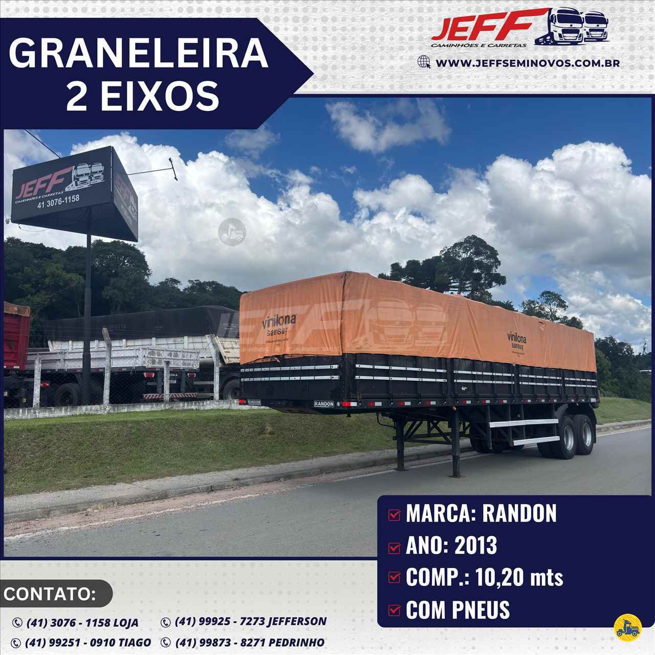 CARRETA SEMI-REBOQUE GRANELEIRO JEFF Seminovos - Caminhões e Carretas MANDIRITUBA PARANÁ PR